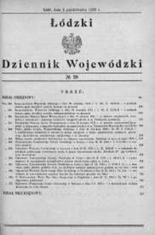 Łódzki Dziennik Wojewódzki 2 październik 1933 nr 20
