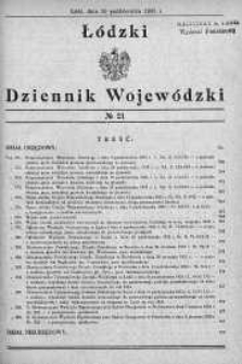 Łódzki Dziennik Wojewódzki 19 październik 1933 nr 21
