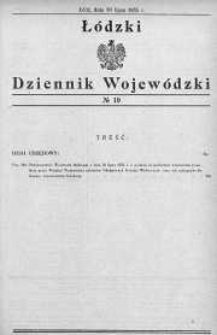 Łódzki Dziennik Wojewódzki 30 lipiec 1935 nr 19
