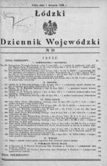 Łódzki Dziennik Wojewódzki 1 sierpień 1935 nr 20