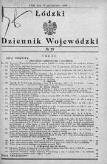 Łódzki Dziennik Wojewódzki 31 październik 1935 nr 27