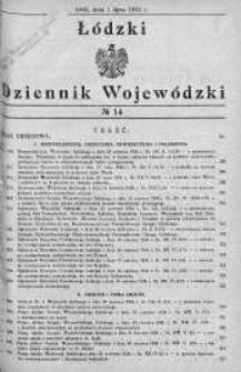 Łódzki Dziennik Wojewódzki 1 lipiec 1936 nr 14