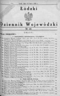 Łódzki Dziennik Wojewódzki 15 lipiec 1936 nr 15