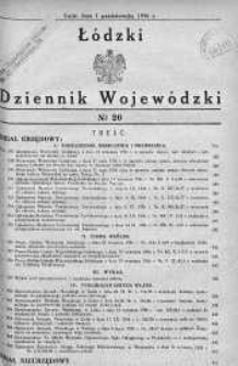 Łódzki Dziennik Wojewódzki 1 październik 1936 nr 20