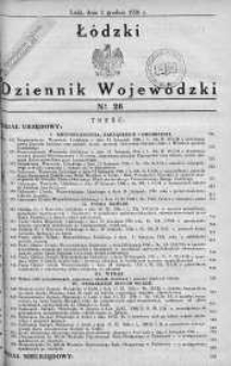 Łódzki Dziennik Wojewódzki 2 grudzień 1936 nr 26