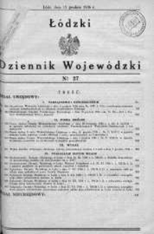 Łódzki Dziennik Wojewódzki 15 grudzień 1936 nr 27