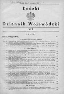 Łódzki Dziennik Wojewódzki 1 kwiecień 1937 nr 7