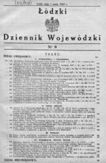 Łódzki Dziennik Wojewódzki 1 maj 1937 nr 9