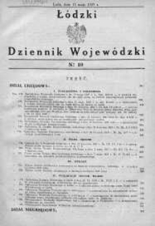 Łódzki Dziennik Wojewódzki 15 maj 1937 nr 10