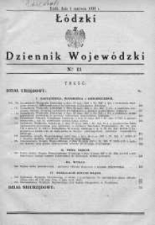 Łódzki Dziennik Wojewódzki 1 czerwiec 1937 nr 11
