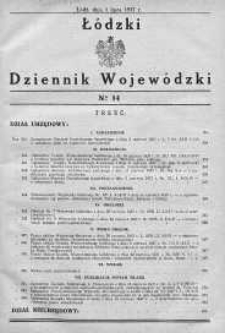 Łódzki Dziennik Wojewódzki 1 lipiec 1937 nr 14