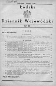 Łódzki Dziennik Wojewódzki 1 wrzesień 1937 nr 20