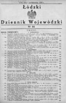Łódzki Dziennik Wojewódzki 1 październik 1937 nr 22