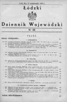 Łódzki Dziennik Wojewódzki 15 październik 1937 nr 23