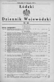 Łódzki Dziennik Wojewódzki 15 listopad 1937 nr 25