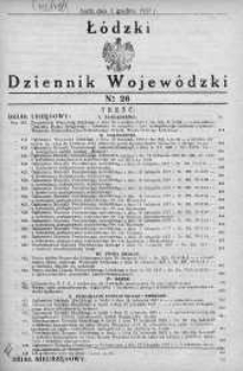 Łódzki Dziennik Wojewódzki 1 grudzień 1937 nr 26