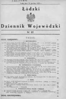 Łódzki Dziennik Wojewódzki 15 grudzień 1937 nr 27