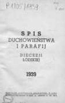 Spis Duchowieństwa i Parafij Diecezji Łódzkiej 1939