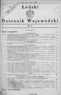 Łódzki Dziennik Wojewódzki 1 luty 1938 nr 2