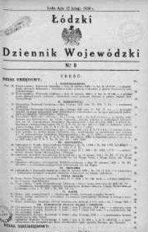 Łódzki Dziennik Wojewódzki 15 luty 1938 nr 3