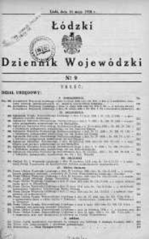 Łódzki Dziennik Wojewódzki 16 maj 1938 nr 9