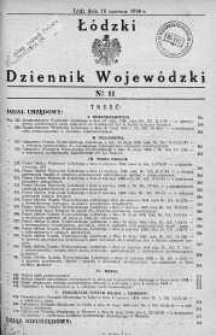 Łódzki Dziennik Wojewódzki 15 czerwiec 1938 nr 11