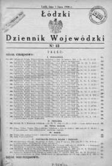 Łódzki Dziennik Wojewódzki 1 lipiec 1938 nr 12