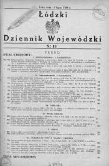Łódzki Dziennik Wojewódzki 15 lipiec 1938 nr 13