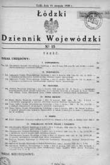 Łódzki Dziennik Wojewódzki 16 sierpień 1938 nr 15