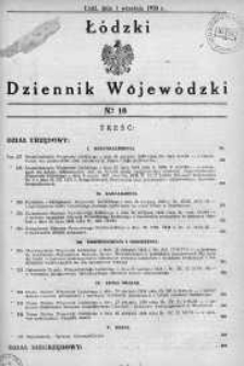 Łódzki Dziennik Wojewódzki 1 wrzesień 1938 nr 16