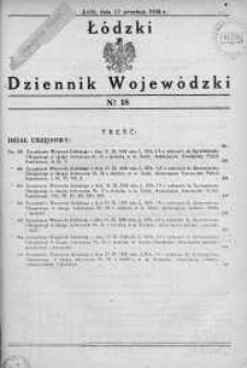 Łódzki Dziennik Wojewódzki 17 wrzesień 1938 nr 18