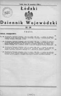 Łódzki Dziennik Wojewódzki 30 wrzesień 1938 nr 19
