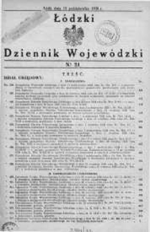 Łódzki Dziennik Wojewódzki 15 październik 1938 nr 21