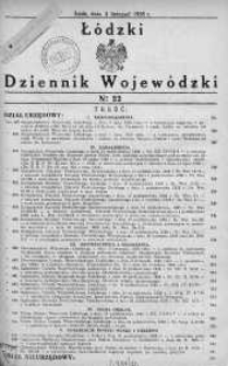 Łódzki Dziennik Wojewódzki 2 listopad 1938 nr 22