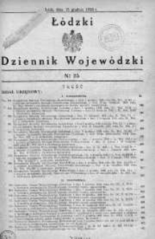 Łódzki Dziennik Wojewódzki 15 grudzień 1938 nr 25