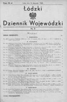 Łódzki Dziennik Wojewódzki 15 listopad 1945 nr 8