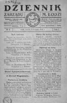 Dziennik Zarządu M. Łodzi 4 listopad 1919 nr 3