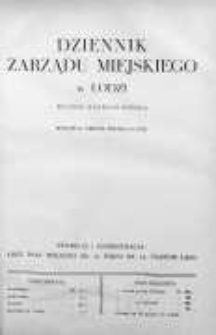 Dziennik Zarządu M. Łodzi 15 październik 1935 nr 10