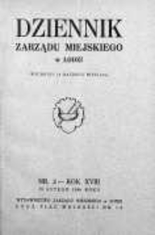 Dziennik Zarządu M. Łodzi 15 luty 1936 nr 2