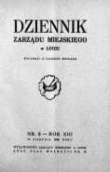 Dziennik Zarządu M. Łodzi 15 sierpień 1936 nr 8