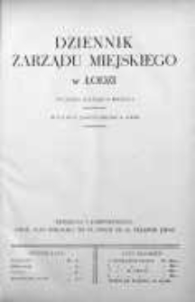 Dziennik Zarządu M. Łodzi 15 marzec 1937 nr 3
