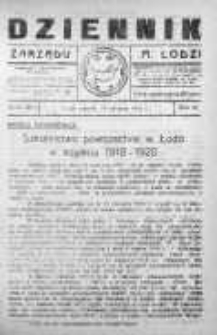 Dziennik Zarządu M. Łodzi 23 sierpień 1921 nr 34