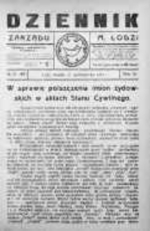 Dziennik Zarządu M. Łodzi 11 październik 1921 nr 41
