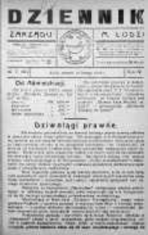 Dziennik Zarządu M. Łodzi 14 luty 1922 nr 7