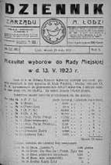 Dziennik Zarządu M. Łodzi 22 maj 1923 nr 22