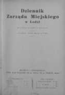 Dziennik Zarządu M. Łodzi 15 luty 1938 nr 2