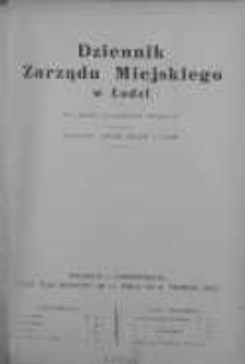 Dziennik Zarządu M. Łodzi 15 marzec 1938 nr 3
