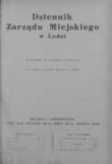 Dziennik Zarządu M. Łodzi 15 maj 1938 nr 5