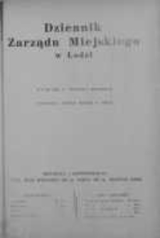 Dziennik Zarządu M. Łodzi 15 sierpień 1938 nr 8