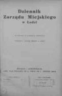 Dziennik Zarządu M. Łodzi 15 październik 1938 nr 10